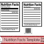 Nutrition facts label blank template