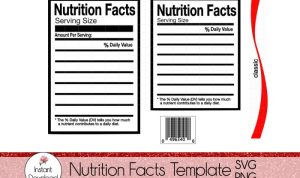 Nutrition facts label blank template