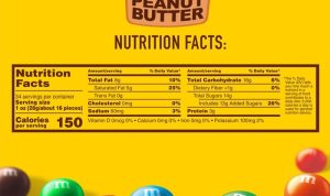 Peanut butter m&m nutrition facts