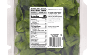 Baby spinach nutrition facts 100g