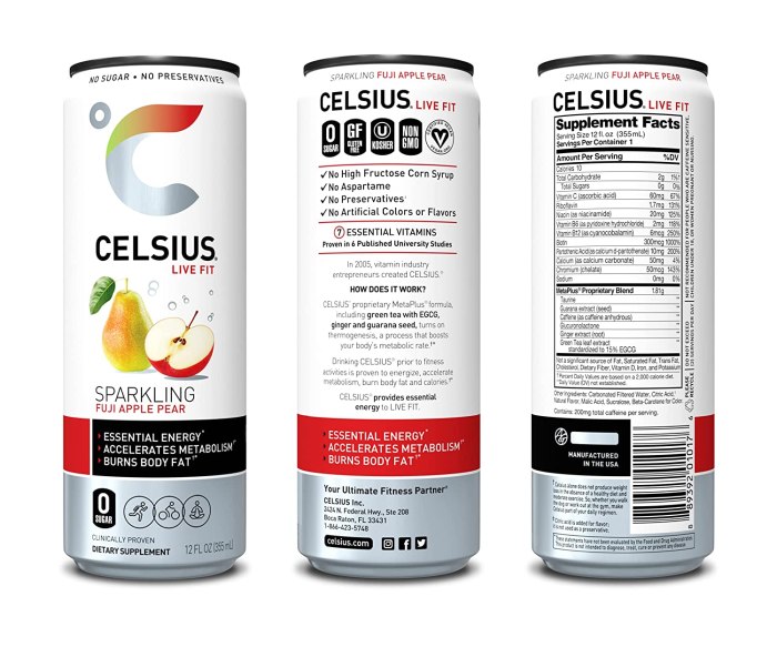 Celsius live fit nutrition facts