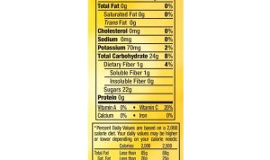 Applesauce nutrition facts label